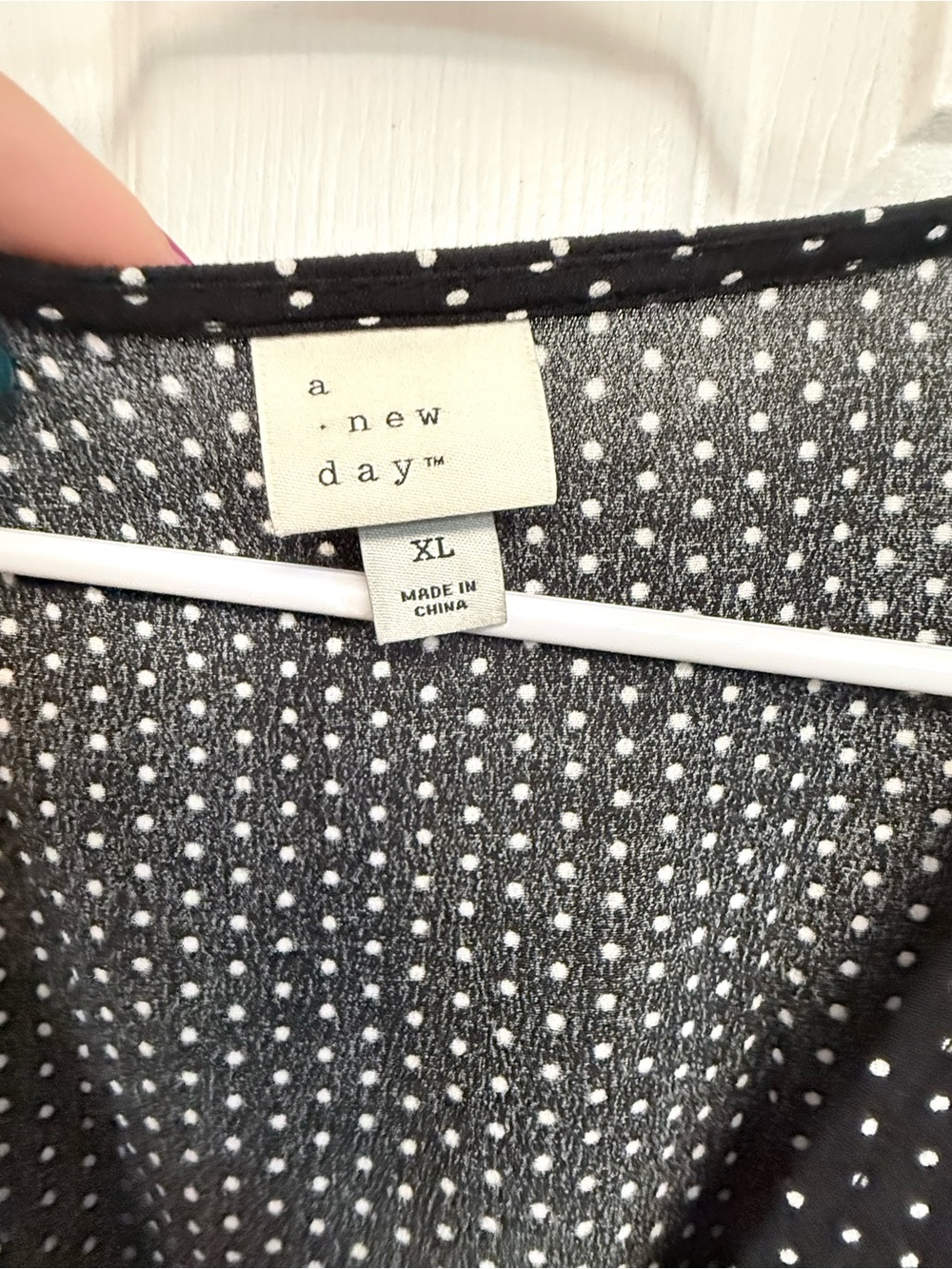 a new day Black Mini Dress with White Polka Dots - Picture 3 of 4